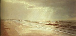William Trost Richards - Beach With Sun Drawing Water 1872